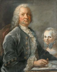 Retrato de un arquitecto con una niña